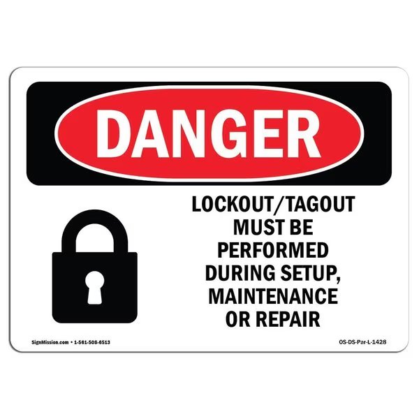 Safety Sign, OSHA Danger, 12